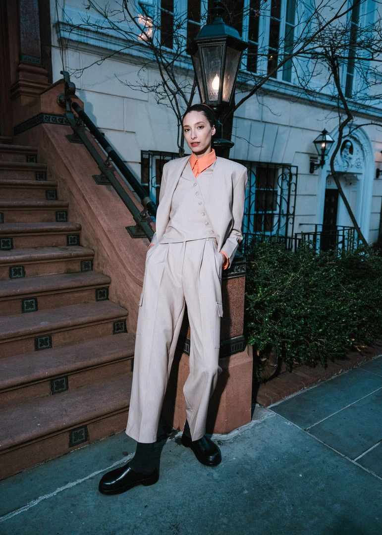 The Frankie Shop Maesa Cargo Pants - Taupe Melange CLOTHING