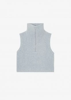 Mini Market CLOTHING Malou Zip Vest - Heather Grey