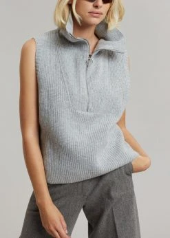 Mini Market CLOTHING Malou Zip Vest - Heather Grey