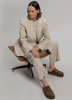 The Frankie Shop Maria Linen Blazer - Beige