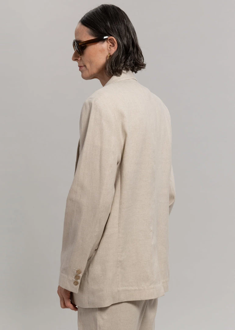 The Frankie Shop Maria Linen Blazer - Beige