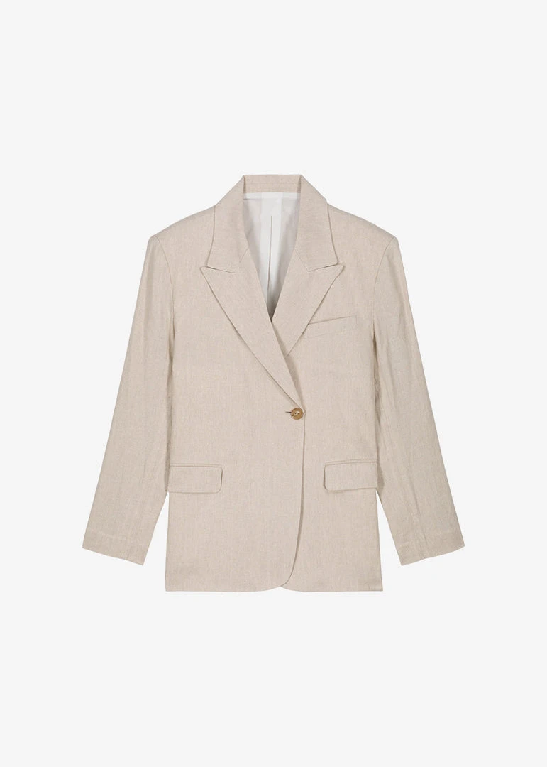 The Frankie Shop Maria Linen Blazer - Beige