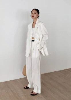 The Frankie Shop CLOTHING Maria Linen Pants - White