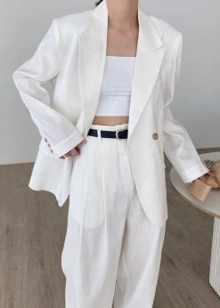 The Frankie Shop CLOTHING Maria Linen Pants - White