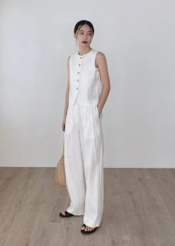 The Frankie Shop CLOTHING Maria Linen Pants - White