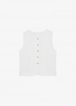 The Frankie Shop CLOTHING Maria Linen Vest - White