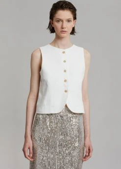 The Frankie Shop CLOTHING Maria Linen Vest - White