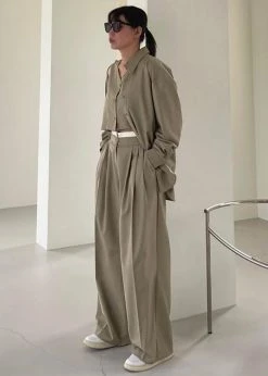 Beside You Mariza Wide Pants - Beige