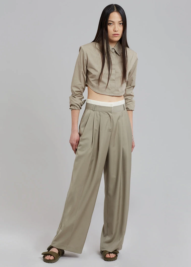 Beside You Mariza Wide Pants - Beige