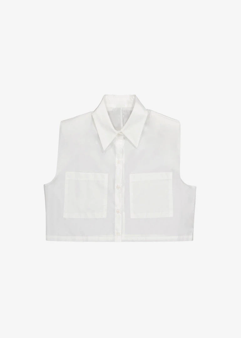 The Frankie Shop CLOTHING Marylin Padded Cropped Shirt - White