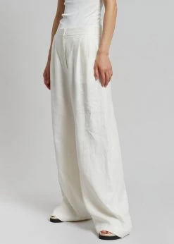 MATIN Herringbone Linen Pant - Off White
