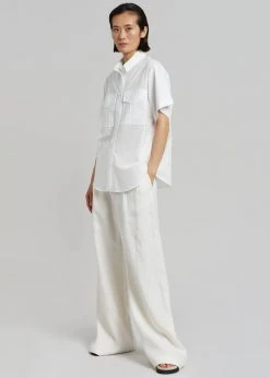 CLOTHING MATIN Short Sleeve Pocket Shirt - White