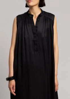 CLOTHING MATIN Sleeveless Button-up Dress - Black