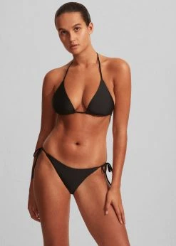 CLOTHING Matteau String Triangle Bikini Top - Black