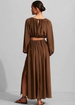 Matteau Voluminous Cropped Blouse - Pecan