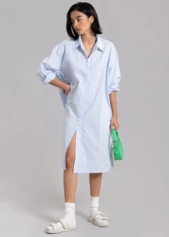 The Frankie Shop Mav Shirt Dress - Blue Stripe