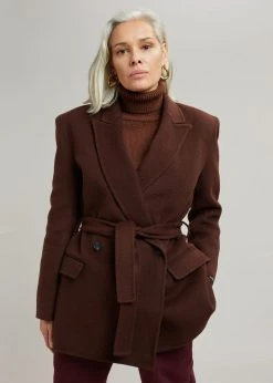 Concert Mila Belted Jacket - Dark Espresso