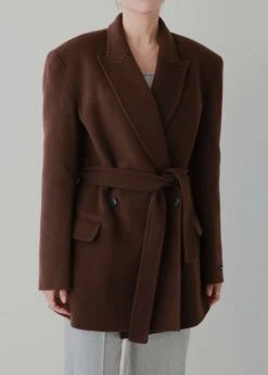 Concert Mila Belted Jacket - Dark Espresso