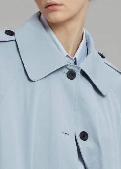 The Frankie Shop CLOTHING Millie Trench Coat - Pale Blue