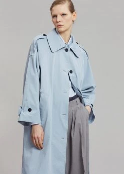 The Frankie Shop CLOTHING Millie Trench Coat - Pale Blue