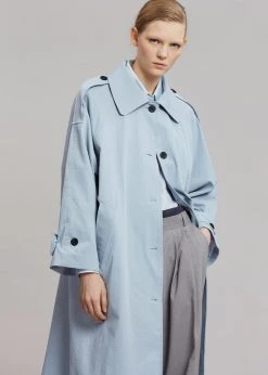 The Frankie Shop CLOTHING Millie Trench Coat - Pale Blue