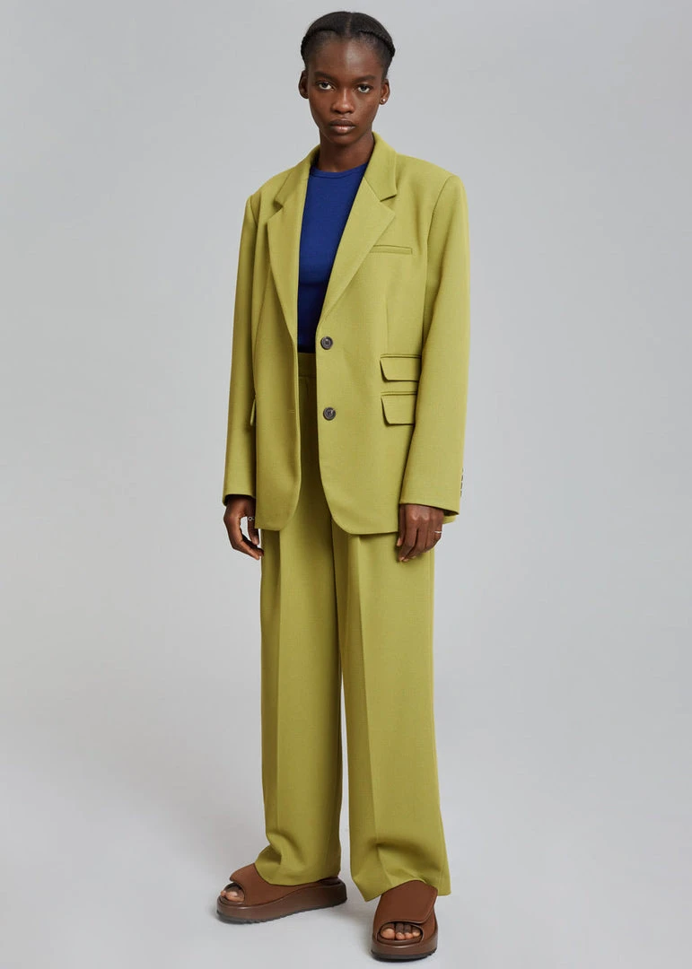 The Frankie Shop Minerva Suit Pants - Moss Green CLOTHING