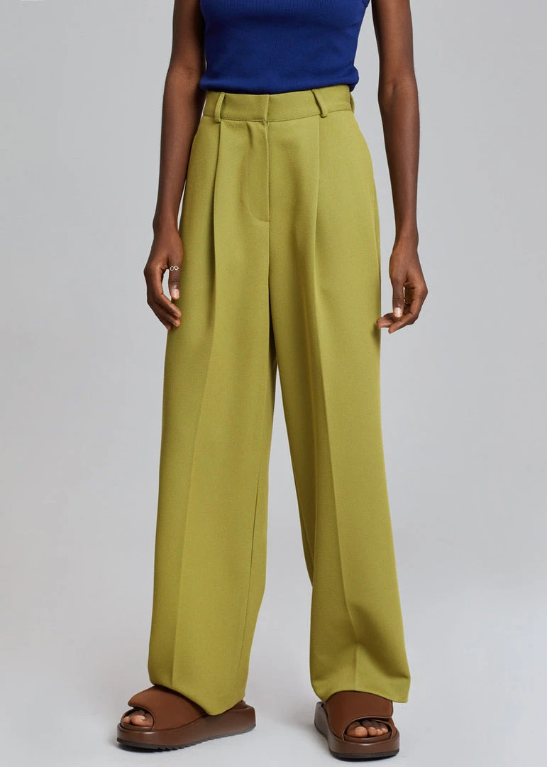 The Frankie Shop Minerva Suit Pants - Moss Green CLOTHING
