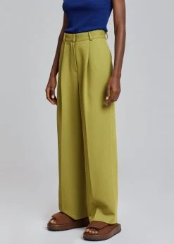 The Frankie Shop Minerva Suit Pants - Moss Green CLOTHING