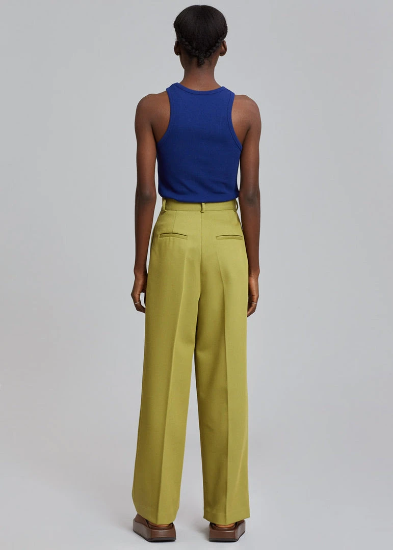 The Frankie Shop Minerva Suit Pants - Moss Green CLOTHING