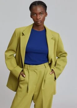 The Frankie Shop Minerva Suit Pants - Moss Green CLOTHING