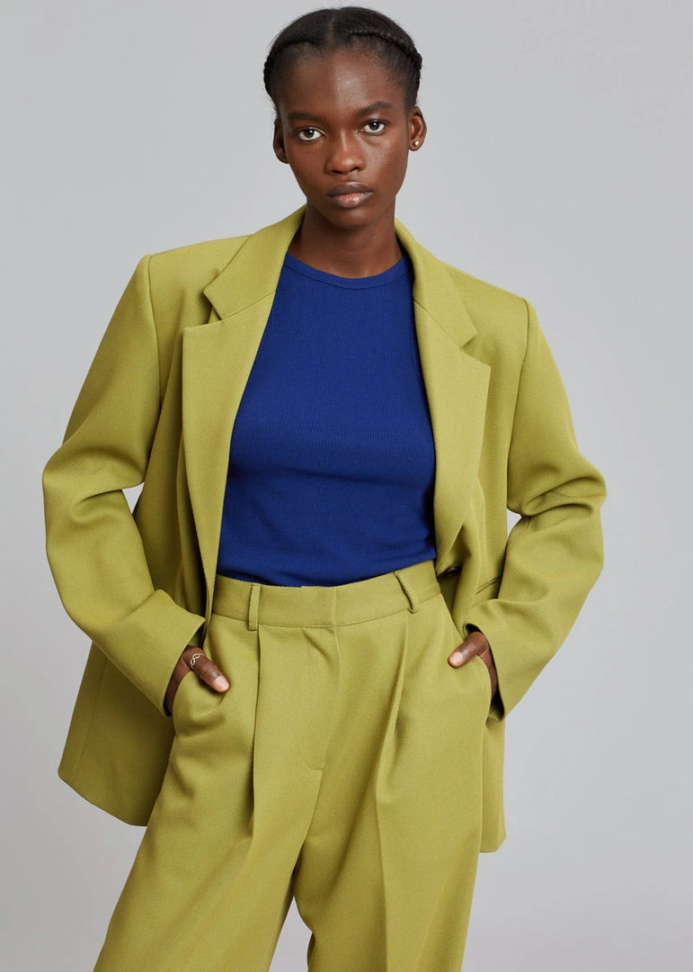 The Frankie Shop Minerva Suit Pants - Moss Green CLOTHING