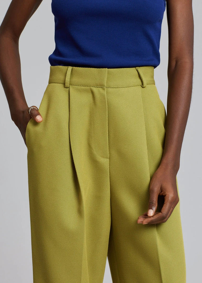 The Frankie Shop Minerva Suit Pants - Moss Green CLOTHING