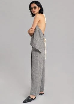 Black Fuchsia Mirl Backless Vest - Grey Melange