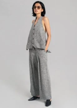 Black Fuchsia Mirl Wide Pants - Grey Melange