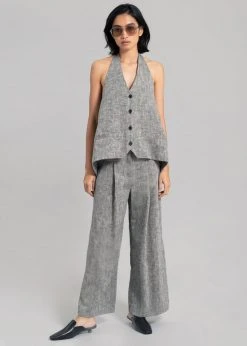 Black Fuchsia Mirl Wide Pants - Grey Melange