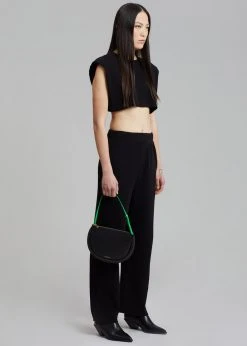 Another J Nanie Honeycomb Cropped Tee - Black CLOTHING