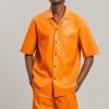 Men Nanushka Bodil Vegan Leather Shirt - Orange