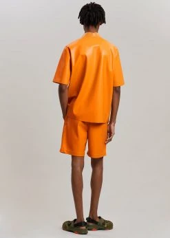 Men Nanushka Bodil Vegan Leather Shirt - Orange
