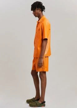 Nanushka Doxxi Vegan Leather Shorts - Orange