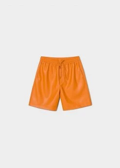 Nanushka Doxxi Vegan Leather Shorts - Orange