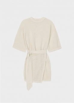 Nanushka Samira T-shirt Wrap Dress - Creme