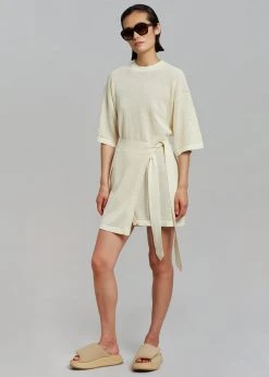 Nanushka Samira T-shirt Wrap Dress - Creme