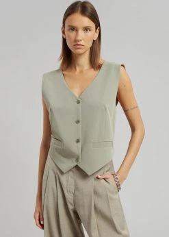 The Frankie Shop CLOTHING Nola Cross Vest - Khaki