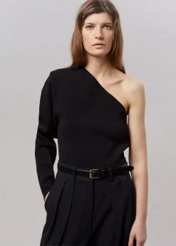 Tempting CLOTHING Oki One Shoulder Top - Black