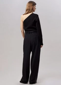 Tempting CLOTHING Oki One Shoulder Top - Black