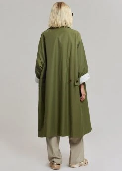 The Frankie Shop CLOTHING Orion Trench Coat - Olive