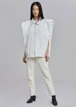 Another.J CLOTHING Ossa Padded Denim Vest - White