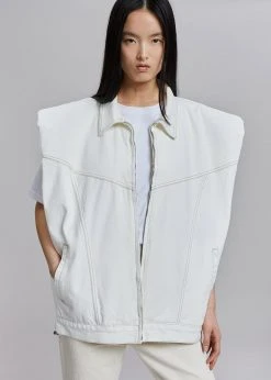Another.J CLOTHING Ossa Padded Denim Vest - White