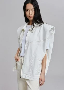 Another.J CLOTHING Ossa Padded Denim Vest - White