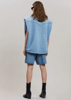 Another.J CLOTHING Ossa Padded Denim Vest - Worn Wash